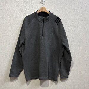 Adidas Charcoal Fleece Quarter-Zip Sweatshirt